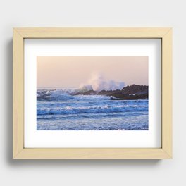 Gooch's Beach Kennebunk Maine Big Splash at Sunrise Recessed Framed Print