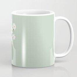 Daisies in Vase (sage green) Coffee Mug