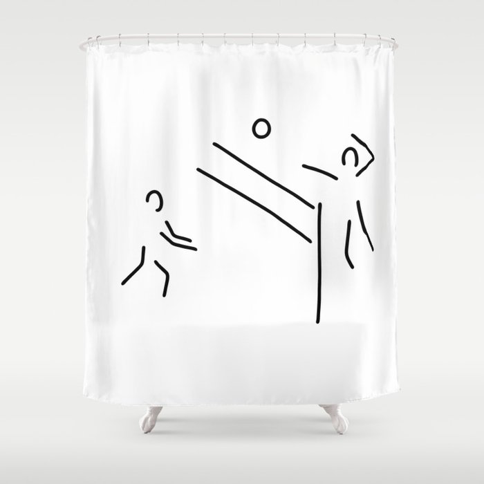 Volleyball Clench Wet Shower Curtain By, Volleyball Shower Curtain
