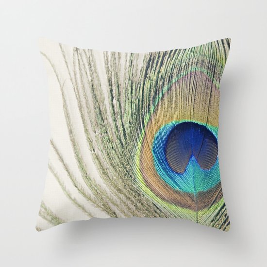 Peacock Feather No.2 Throw Pillow