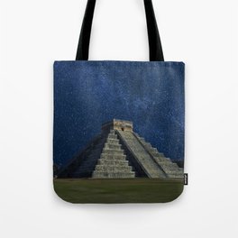 Mexico Photography - The Famous Ancient Building Under The Night Sky Tote Bag