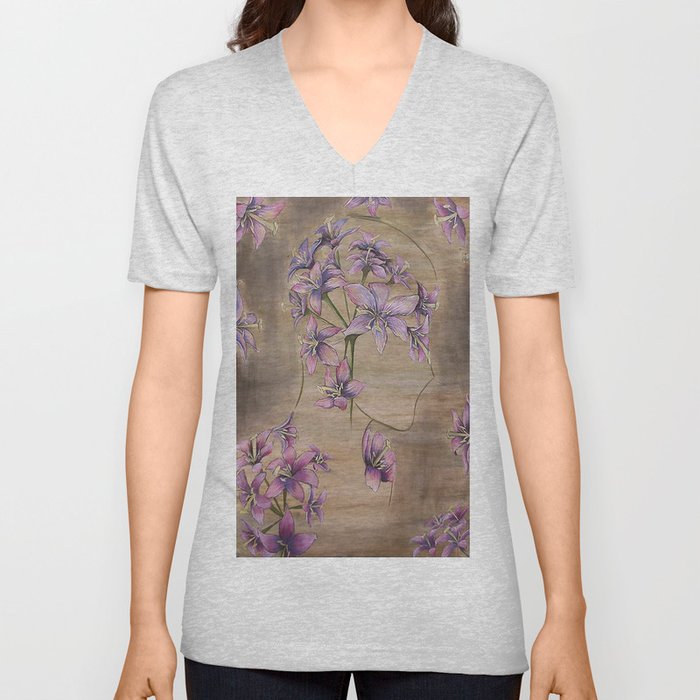 Women of Flora, Claytonia Virginica V Neck T Shirt