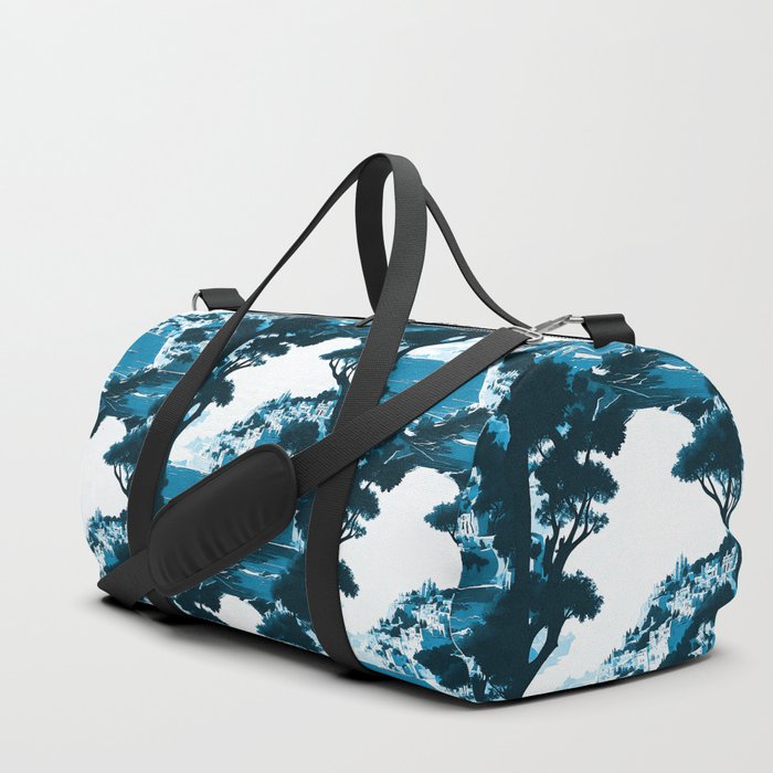 Mediterranean Life Blue White Cyanotype Duffle Bag