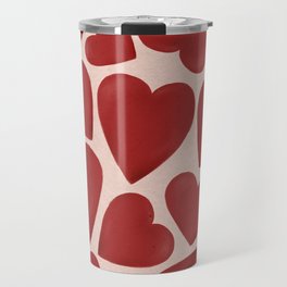 Cute Red Hearts Pattern Travel Mug