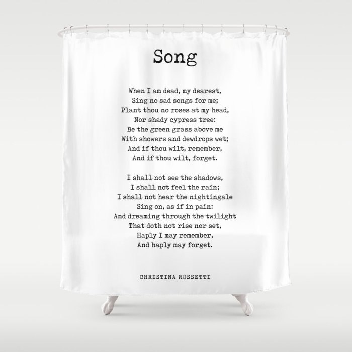 Song - Christina Rossetti Poem - Literature - Typewriter Print Shower Curtain