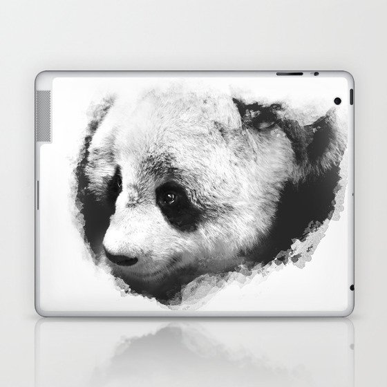 Panda peeking through the Snow Laptop & iPad Skin