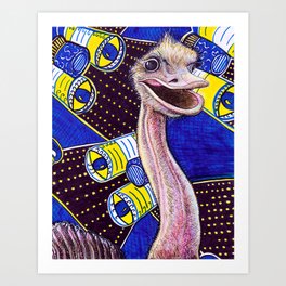 Look At Me Ostrich! Art Print