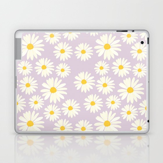 Daisy Floral Seamless Pattern | Queen Pink Daisy Pattern | Danish Pastel  Laptop & iPad Skin