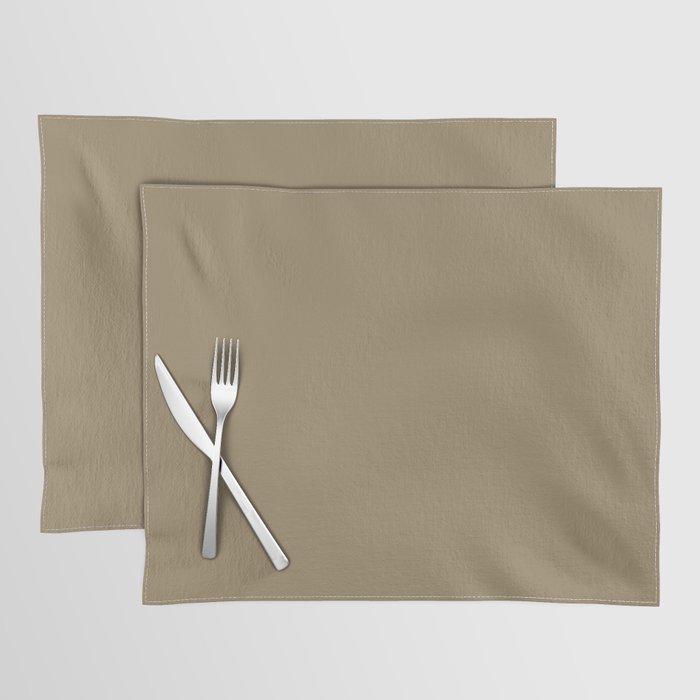 Dark Golden Brown Solid Color Pairs PPG Iced Cappuccino PPG1099-6 - All One Single Shade Hue Colour Placemat