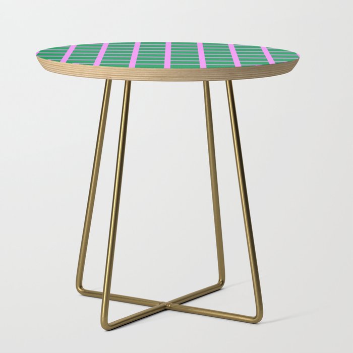 Funky Retro Grid 70s Green Pink Side Table
