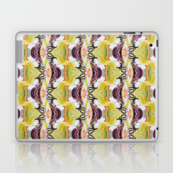 hand painted watercolor beauty playing lute Laptop & iPad Skin
