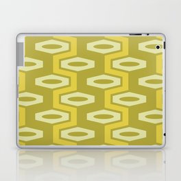 Atomic Geometric Pattern 252 Olive Green and Yellow Laptop Skin