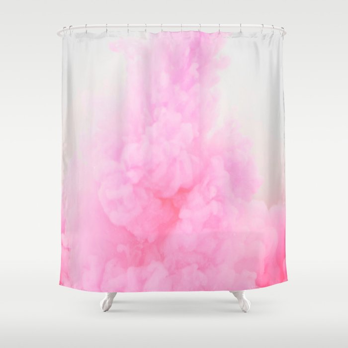 Pink Neon Smoke Clouds Shower Curtain