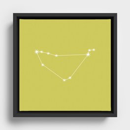 Capricorn Zodiac Constellation - Vibrant Green Framed Canvas