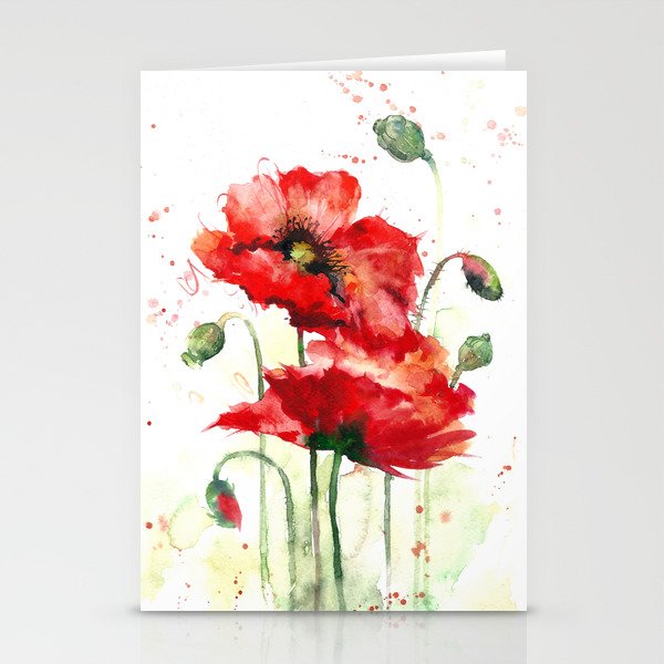 Watercolor Flowers Of Aquarelle Poppies Stationery Cards By Maryami Society6 Watercolor Flowers Of Aquarelle Poppies Stationery Cards By Maryami Society6