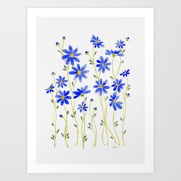 Blue Daisies Art Print