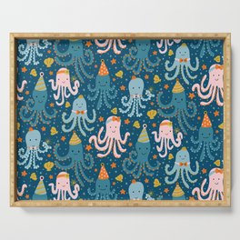 Octopus Birthday Party Pattern Serving Tray
