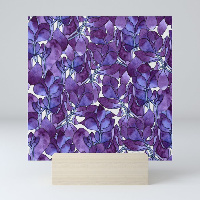 Botanical Purple Violet Pattern Mini Art Print