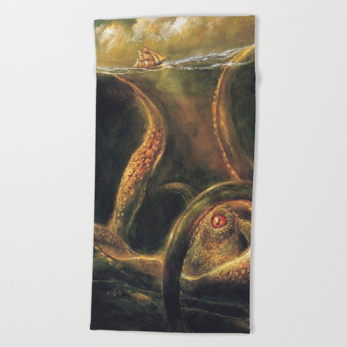 Norse Myths Kraken Sea Monster Beach Towel