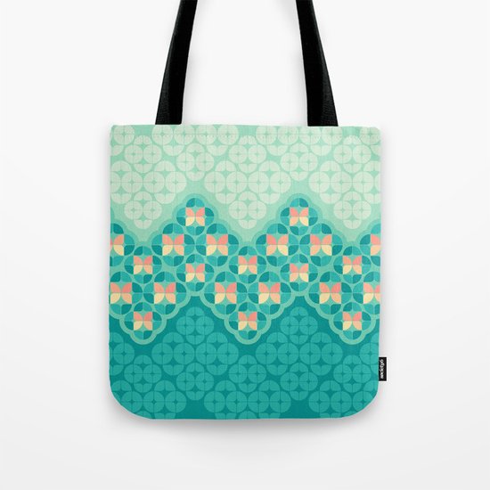 Blue Garden Pattern Tote Bag