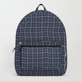 Shades of Blue Grid Lines Pattern Backpack