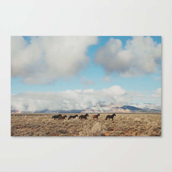 Running Reservation Horses Canvas Print