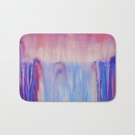 Waterfall, abstract watercolor Bath Mat