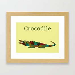 geometric crocodile art print Framed Art Print