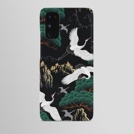 Japanese Flying Crane Wild Emerald Forest Pattern Android Case
