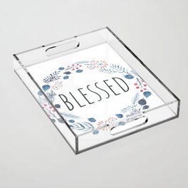 Blessed Inspirational Bible Quote Christian Blessings Acrylic Tray