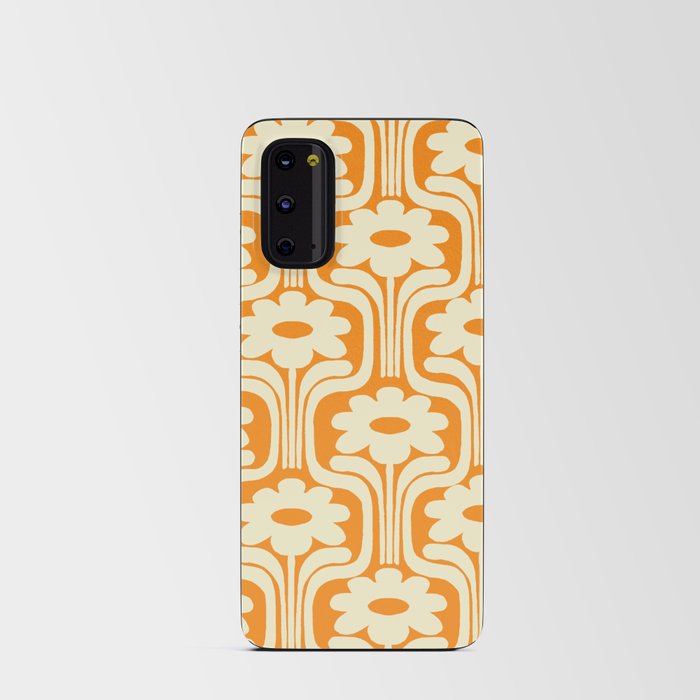 70s Orange Flower Pattern Android Card Case