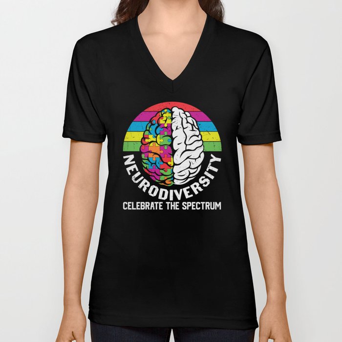 Neurodiversity Celebrate The Spectrum Autism Awareness V Neck T Shirt