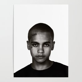 "Dominic Fike - Black and White Tri-blend" Poster