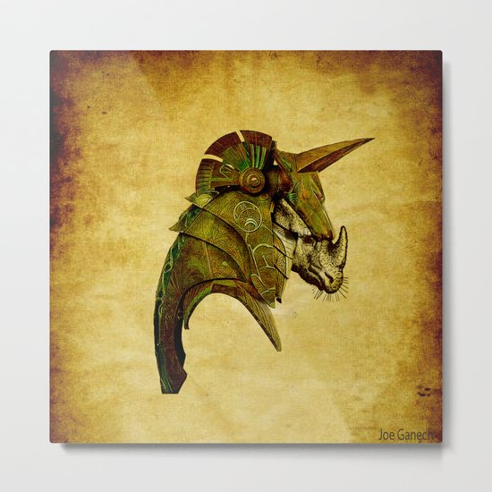 The rhinoceros in armor Metal Print