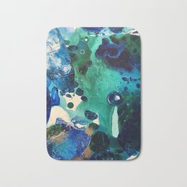 The Wonders of the World, Tiny World Collection Bath Mat | Sea, Ocean, Anoellejay, Saatchi, Gold, Blue, Environmental, Watercolor, Pattern, Christmas 