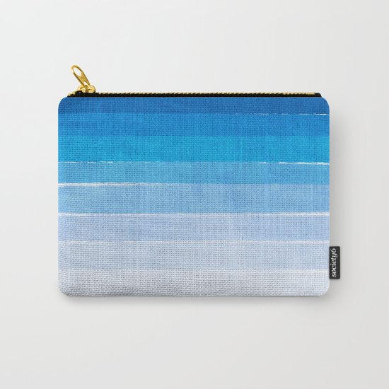 Blue Ombre Brushstroke - Summer, Beach, Ocean, Water, LA Cute trendy, painterly art Carry-All Pouch