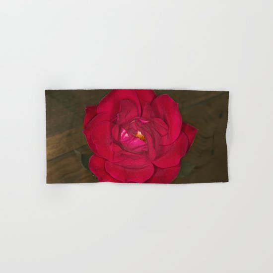 Red Rose in bloom Hand & Bath Towel