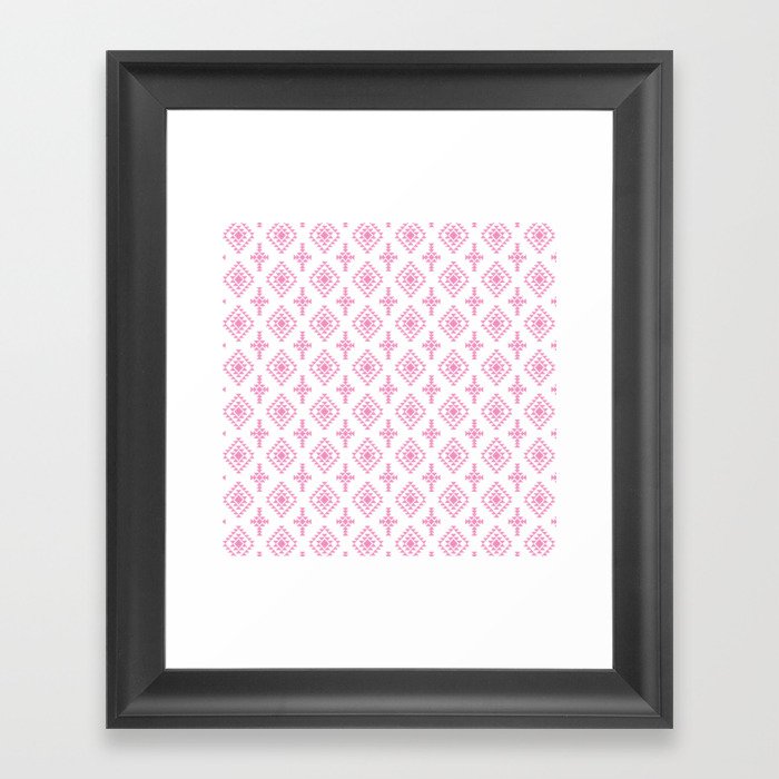 Pink Native American Tribal Pattern Framed Art Print