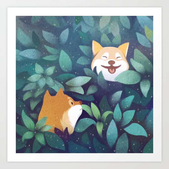 Leaf Doge Art Print By Yudine Society6