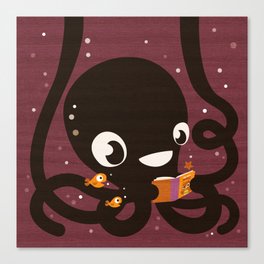 Octopus Book Bag Canvas Print