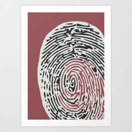 Abstract Fingerprint #4 Red Art Print