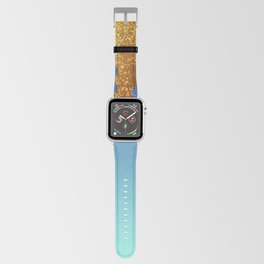 Blue And Gold Glitter Gradient Ombre Sombre Abstract,Sparkles,Shine,Shiny,Shimmer Apple Watch Band