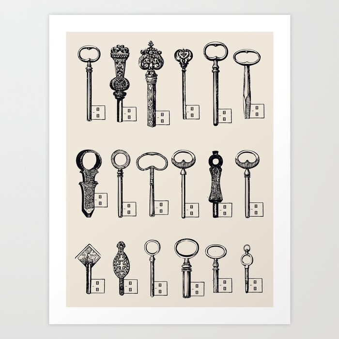 Usb Keys Art Print