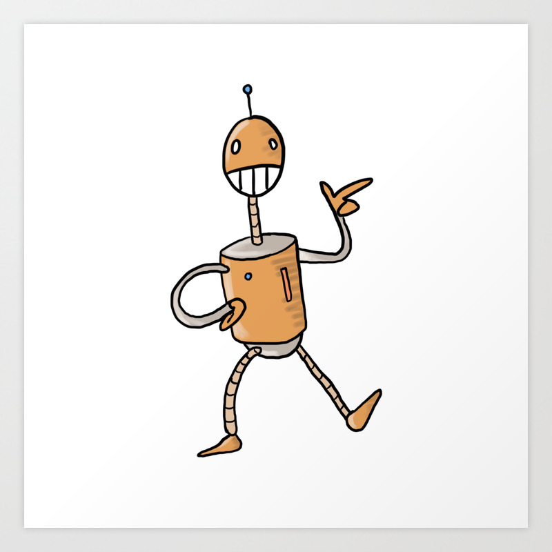 Funky Robot Art Print By Joking105 Society6