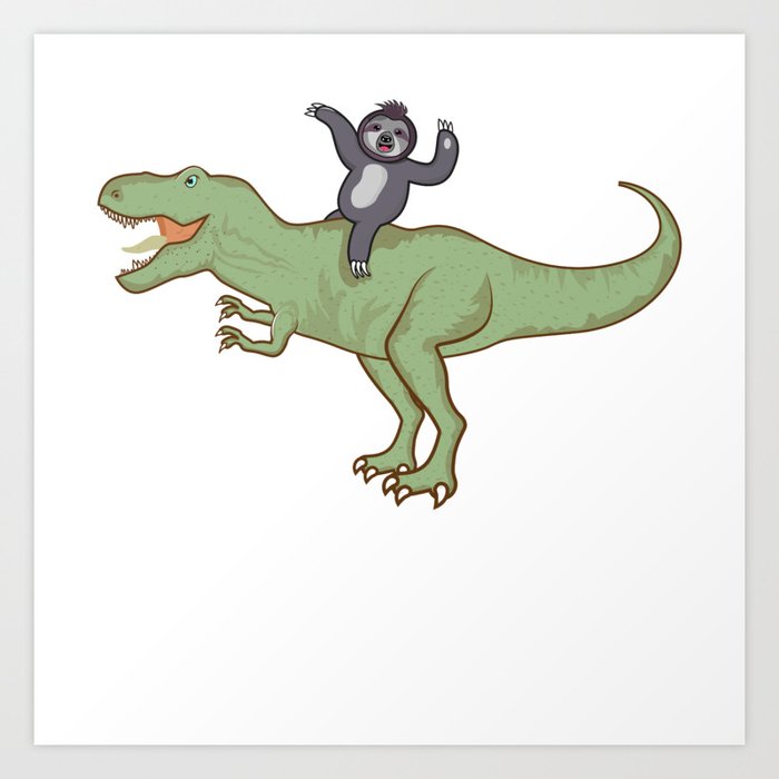 sloth riding t rex