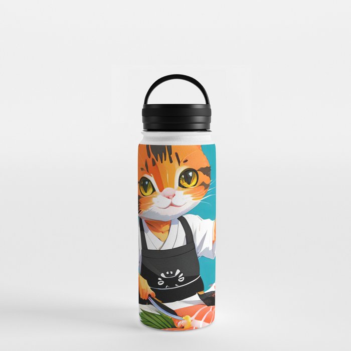 Chef Cat making Sushi Water Bottle