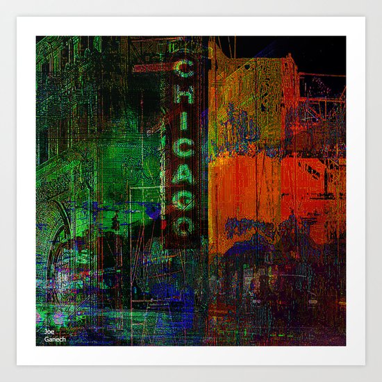 A night in Chicago Art Print