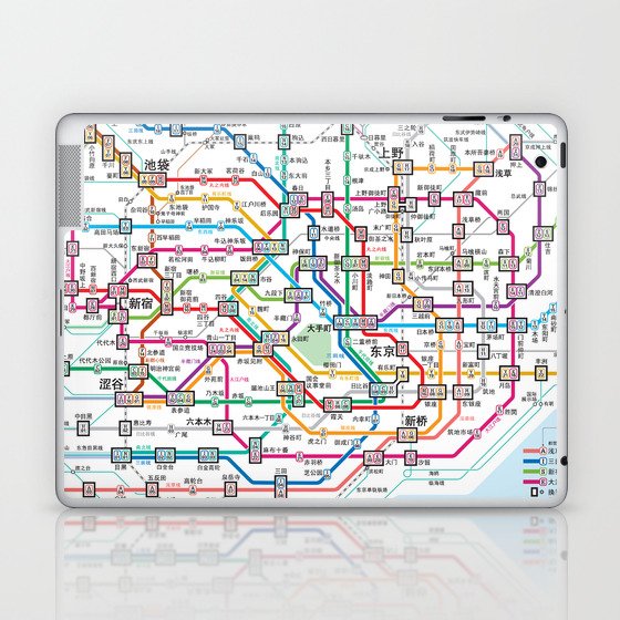 Tokyo Subway Map Laptop & iPad Skin
