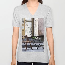 Table and Chairs - Catania - Sicily V Neck T Shirt