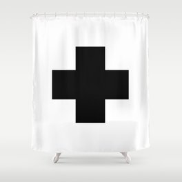 Black Swiss Cross Shower Curtain